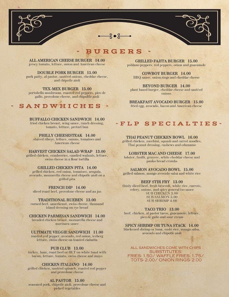 The Finish Line Pub - Millville, NJ menu_pic