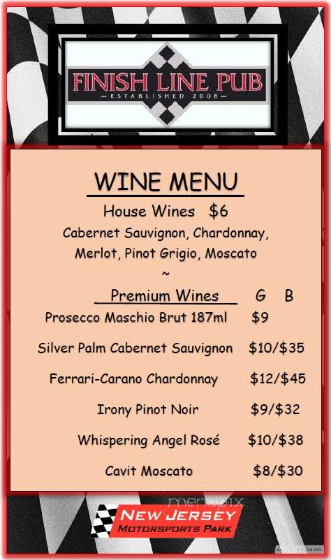 The Finish Line Pub - Millville, NJ menu_pic