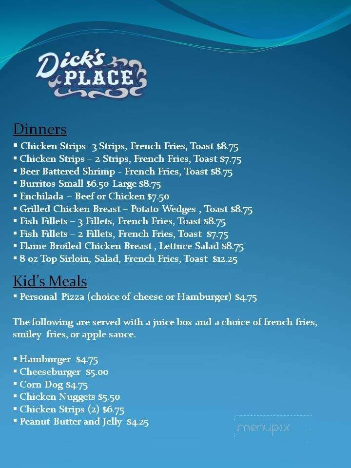 Dick's Place - Lawrence, NE menu_pic