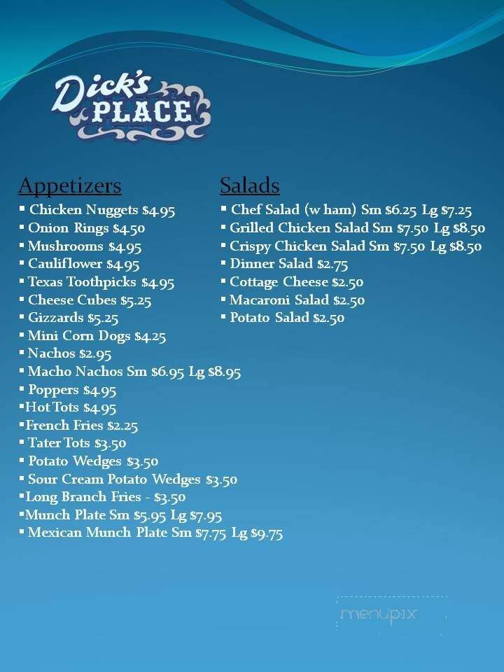 Dick's Place - Lawrence, NE menu_pic