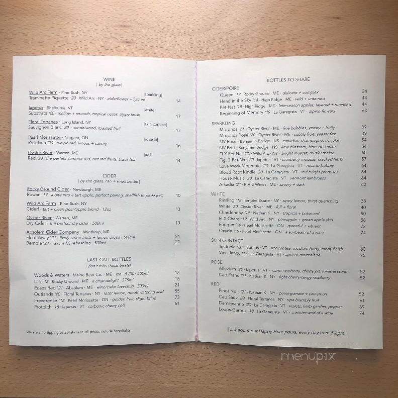Wolfpeach - Camden, ME menu_pic