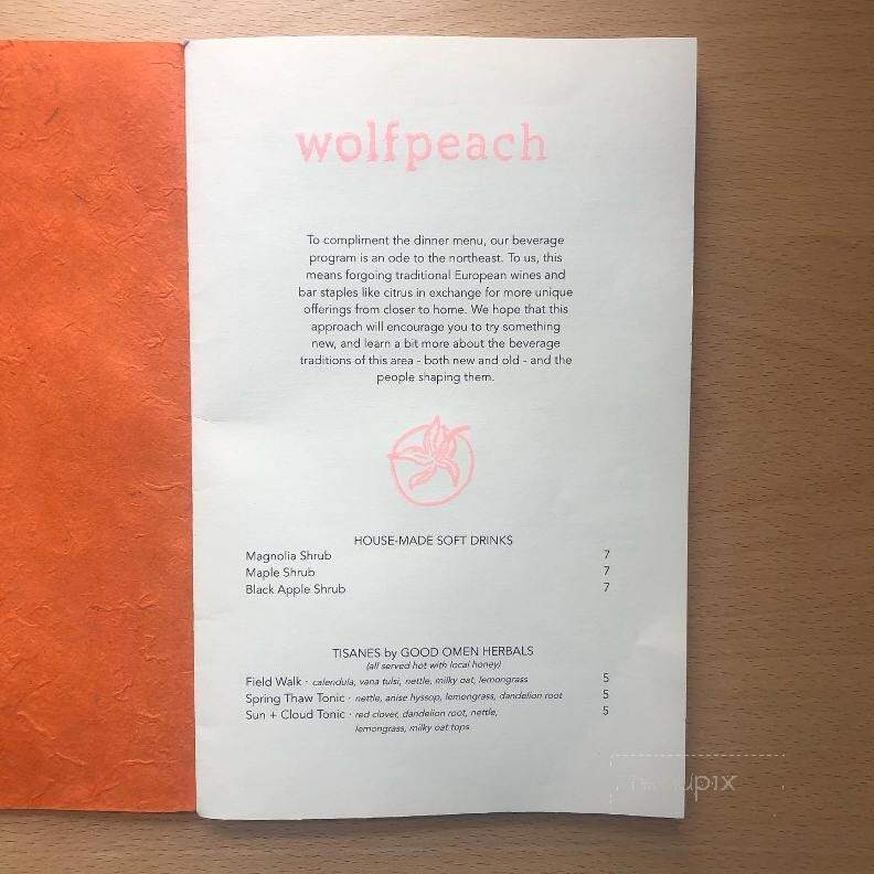 Wolfpeach - Camden, ME menu_pic