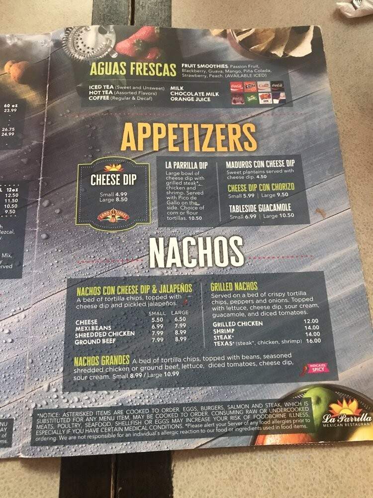 La Parrilla - Mcdonough, GA menu_pic