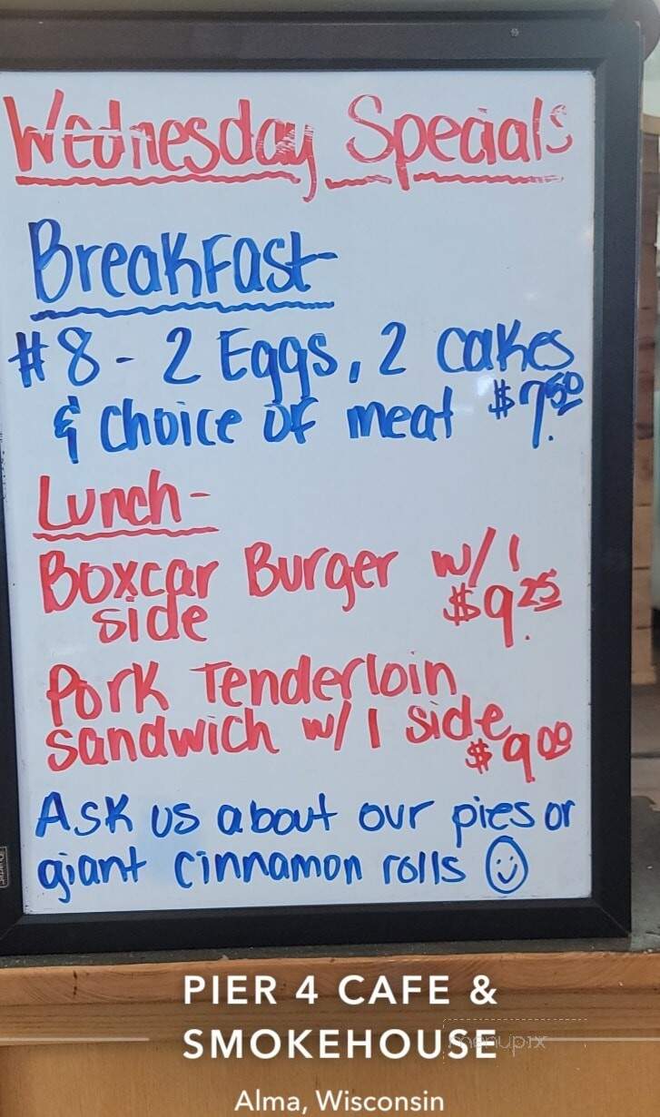 Pier 4 Cafe - Alma, WI menu_pic