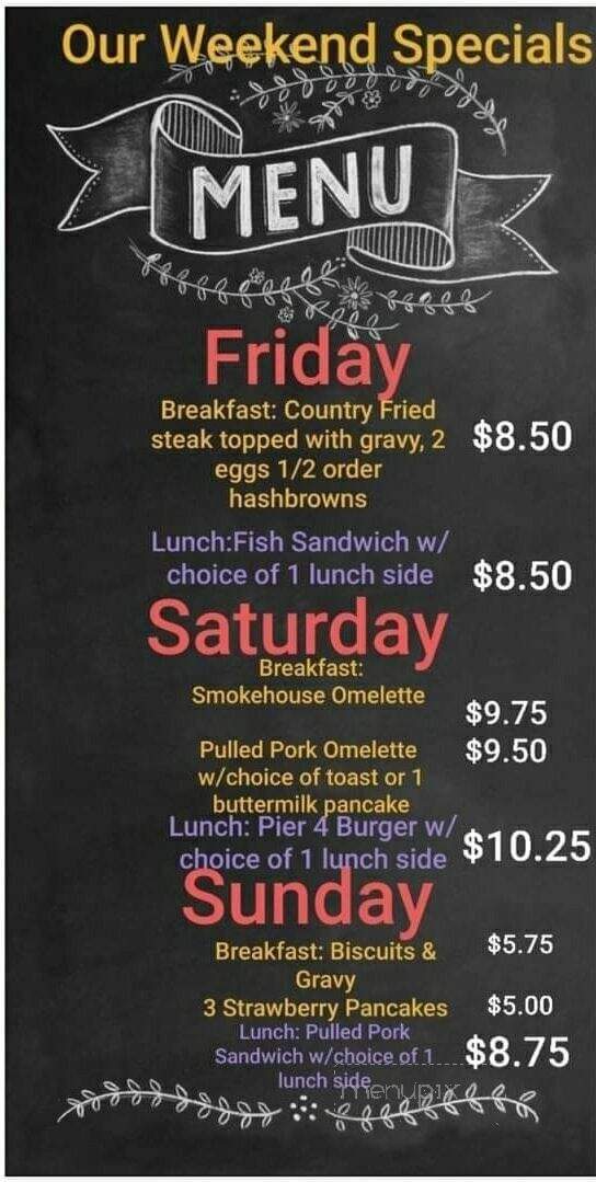Pier 4 Cafe - Alma, WI menu_pic