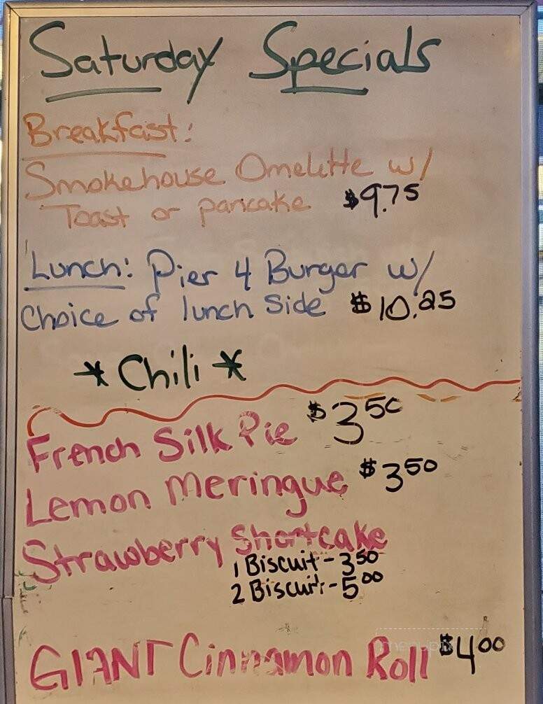 Pier 4 Cafe - Alma, WI menu_pic