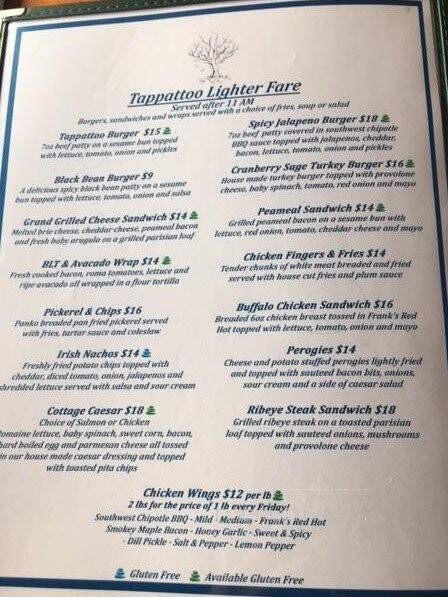 The Forest Restaurants - Seguin, ON menu_pic