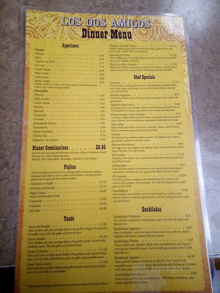 Los Dos Amigos - Bowling Green, VA menu_pic