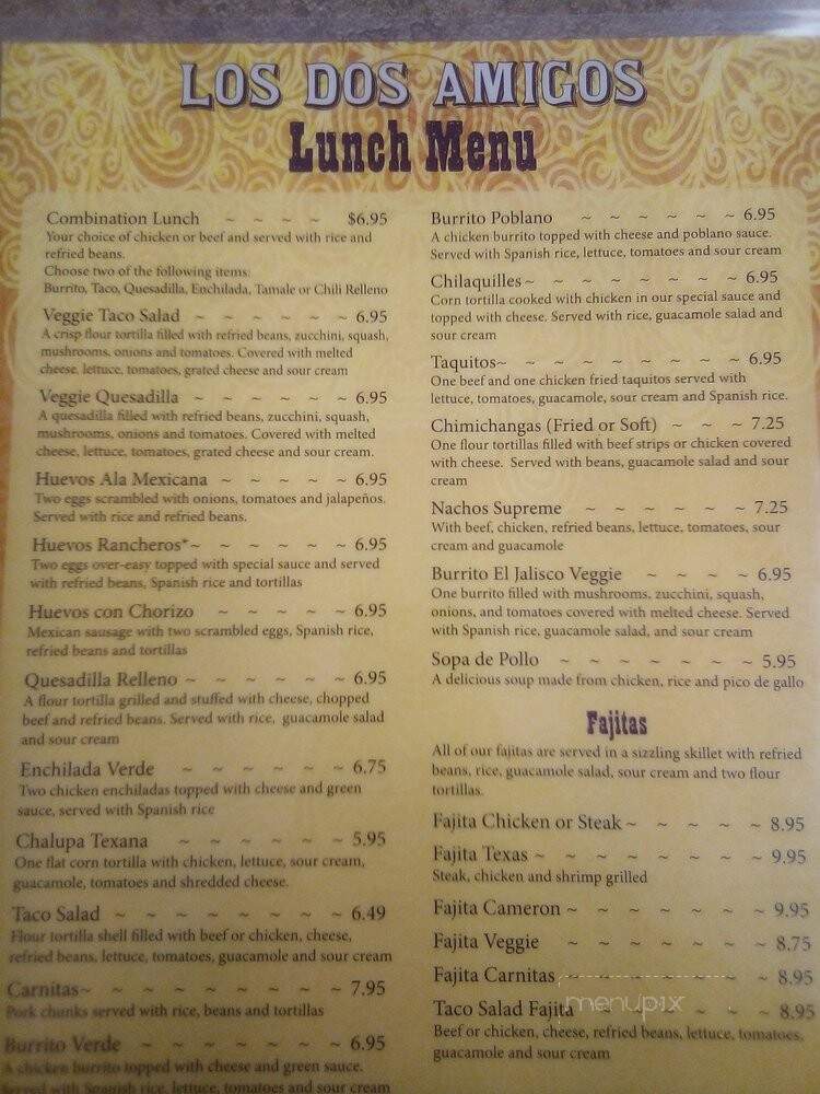 Los Dos Amigos - Bowling Green, VA menu_pic