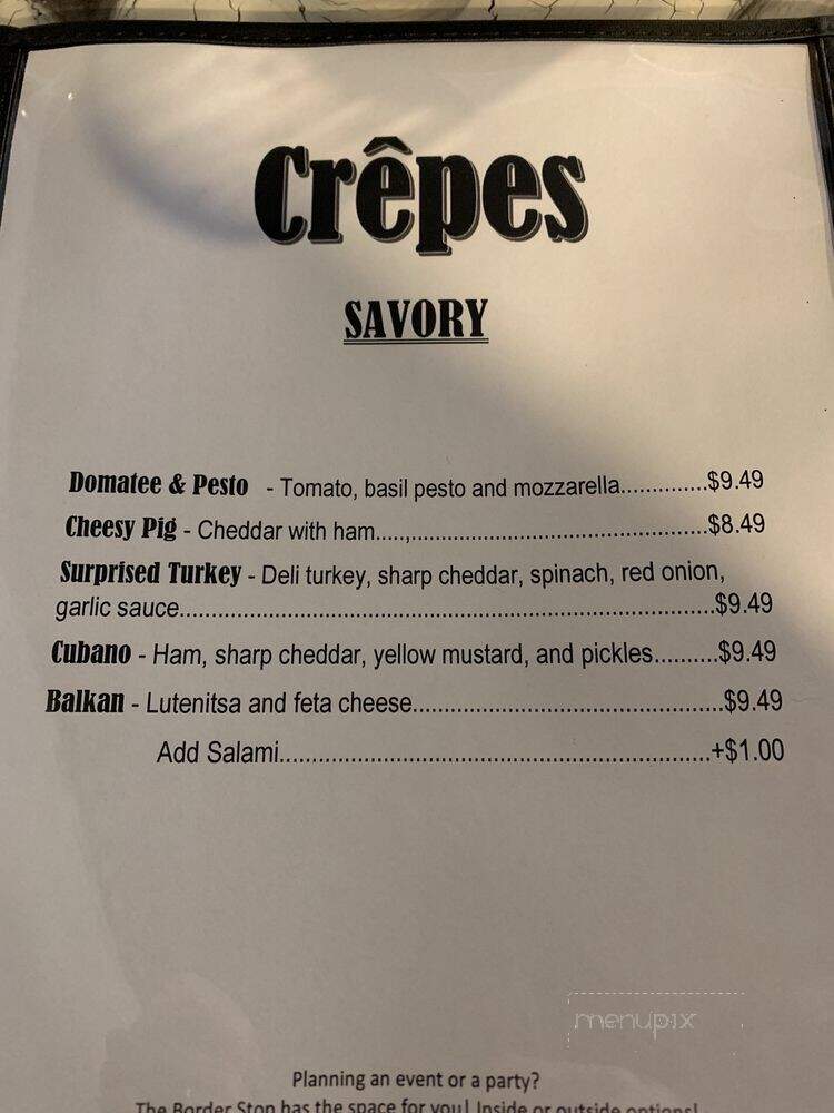 The Border Stop - Post Falls, ID menu_pic