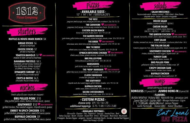 1812 Pizza - Paragould, AR menu_pic