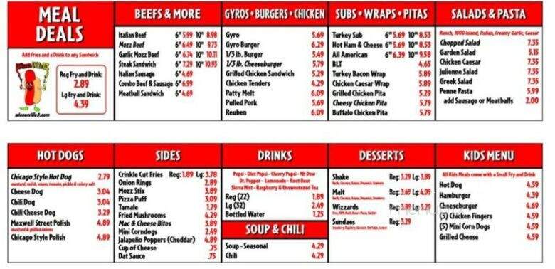 Weinerville III - Elgin, IL menu_pic