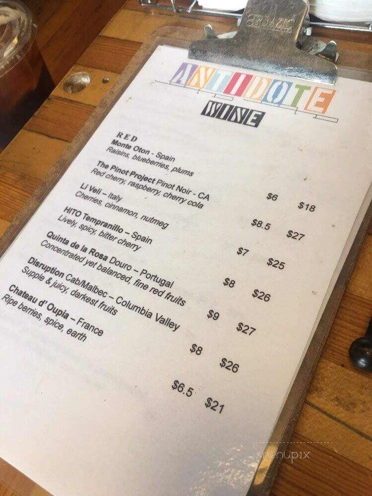 Antidote Coffee - Houston, TX menu_pic