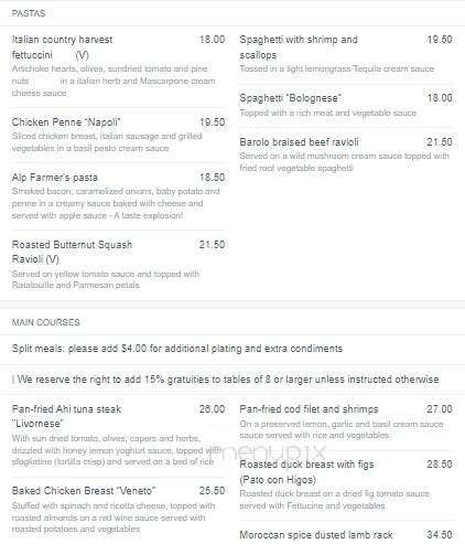 Allegra Restaurant - Cranbrook, BC menu_pic