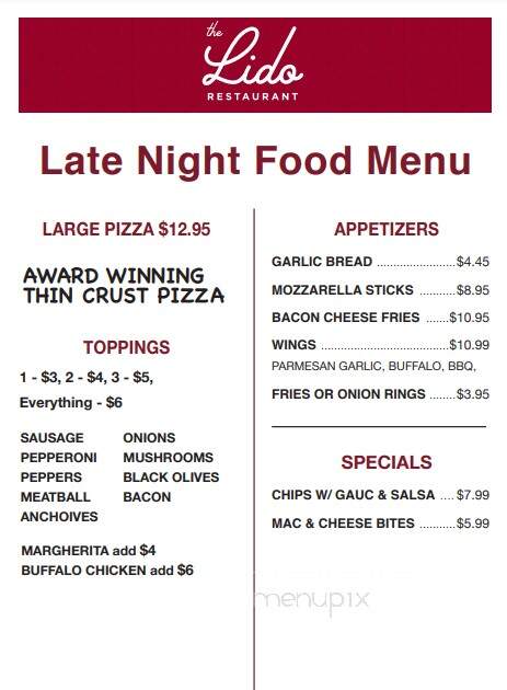 Lido Restaurant - Hackensack, NJ menu_pic