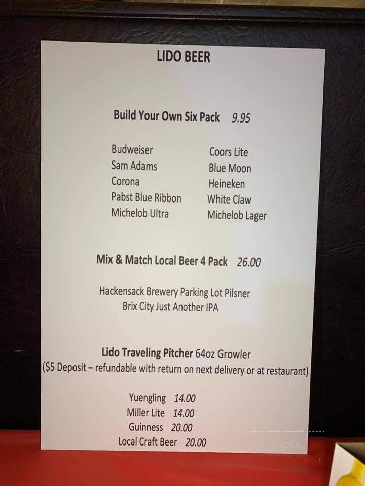 Lido Restaurant - Hackensack, NJ menu_pic