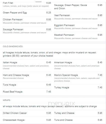 Mario's Pizza Shops - Northampton, PA menu_pic