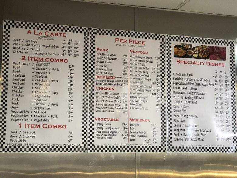 Lutong Bahay - Los Angeles, CA menu_pic