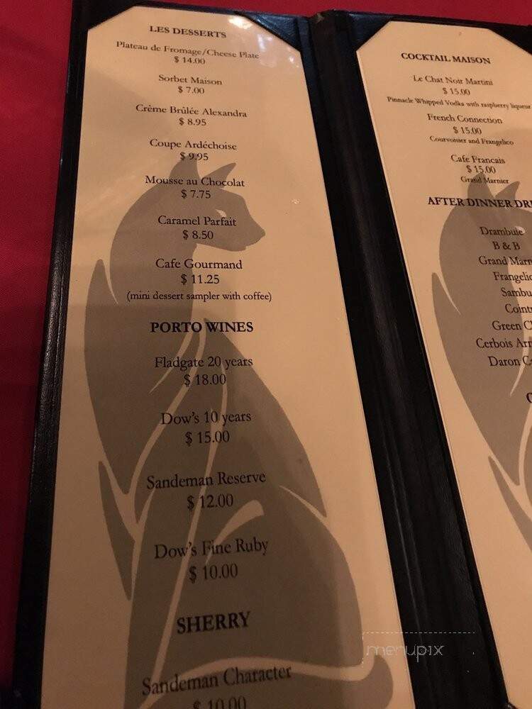 Le Chat Noir - Riverside, CA menu_pic