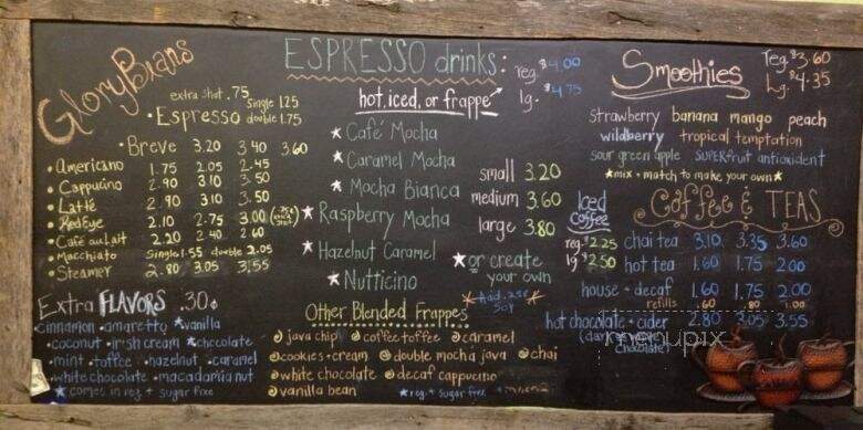 GloryBeans CoffeeHouse - Albemarle, NC menu_pic