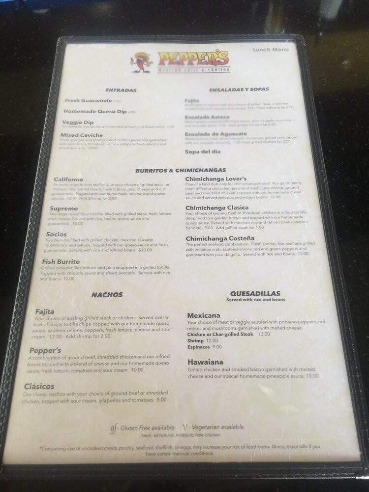Peppers Mexican Grill Cantina - Fernandina Beach, FL menu_pic