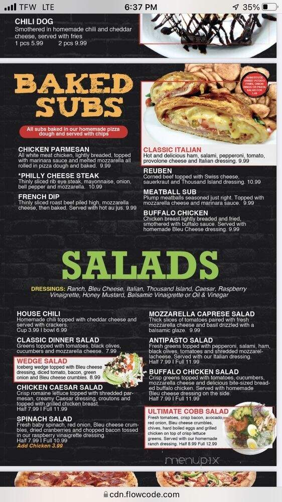 Tailgaters Sports Grill & Il Primo Pizza & Wings - Prescott Valley, AZ menu_pic
