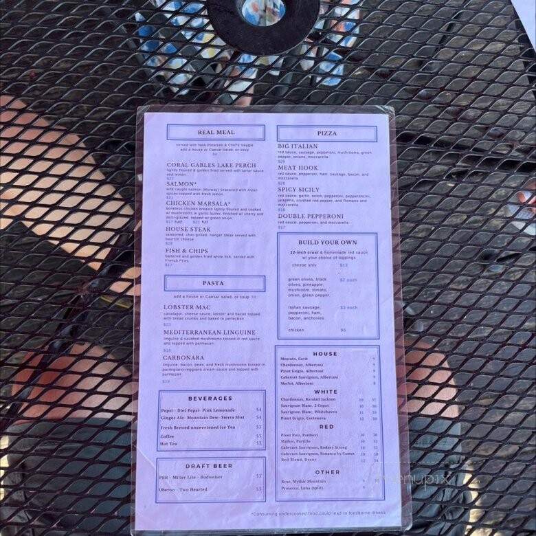Coral Gables - Saugatuck, MI menu_pic