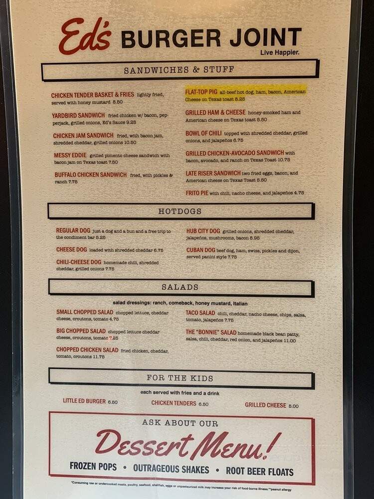 Ed's Burger Joint - Hattiesburg, MS menu_pic