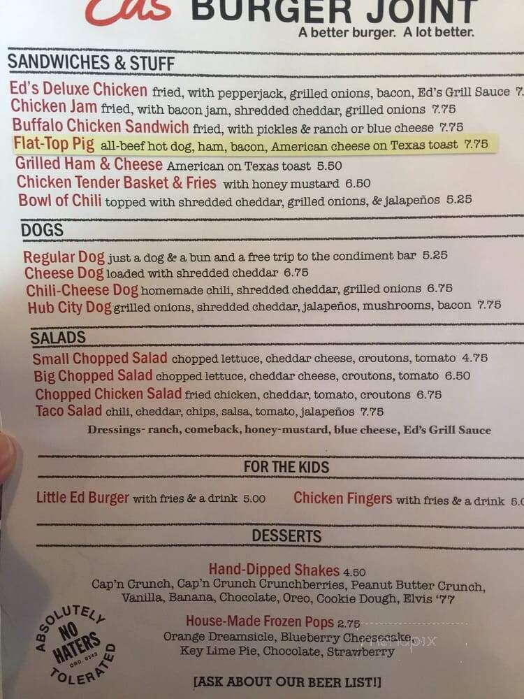 Ed's Burger Joint - Hattiesburg, MS menu_pic