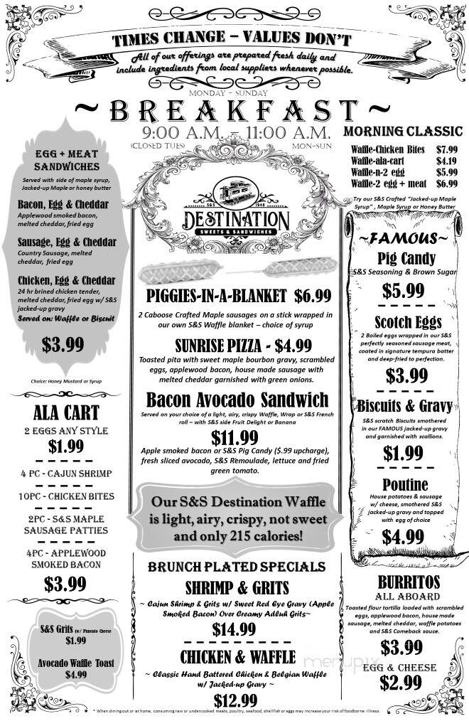 S&S Destination - Chapin, SC menu_pic