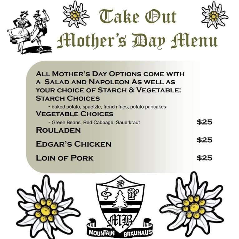 Crystal Brook Mountain Brauhaus - Round Top, NY menu_pic