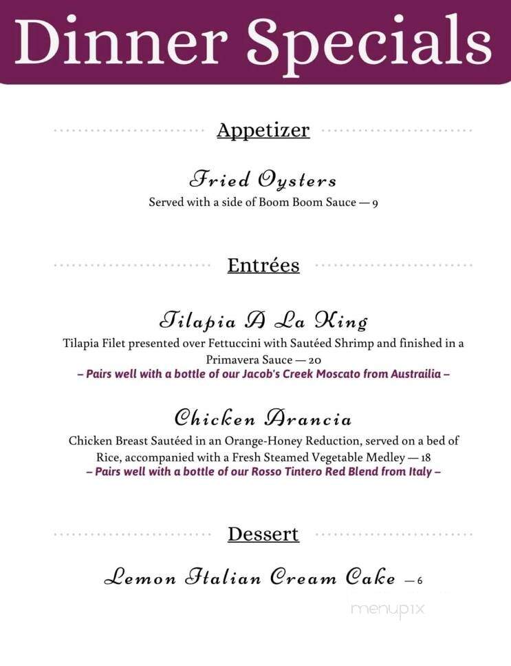 Anthony's - Purcellville, VA menu_pic