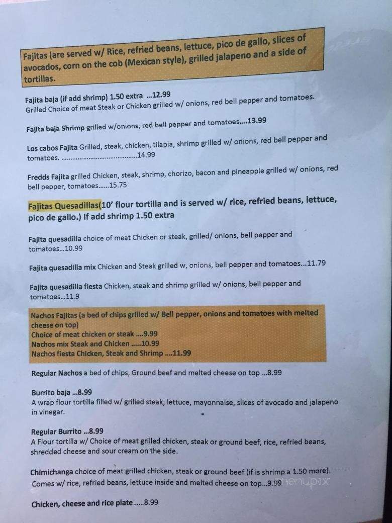 Baja Sur Restaurant - Jackson, TN menu_pic