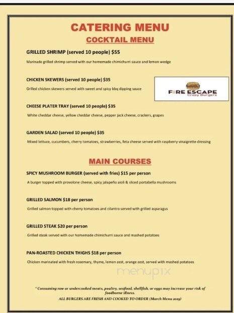 Fire Escape Food Truck - Fredericksburg, VA menu_pic