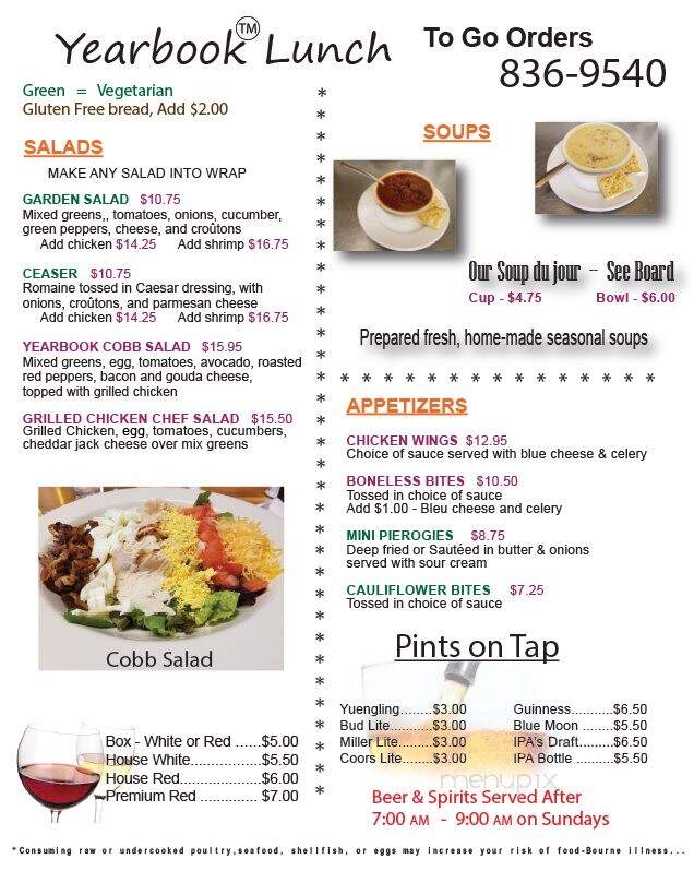 Yearbook Diner - Tunkhannock, PA menu_pic