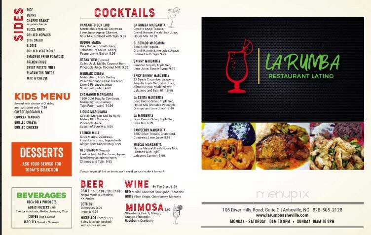 La Rumba Restaurant Latino - Asheville, NC menu_pic