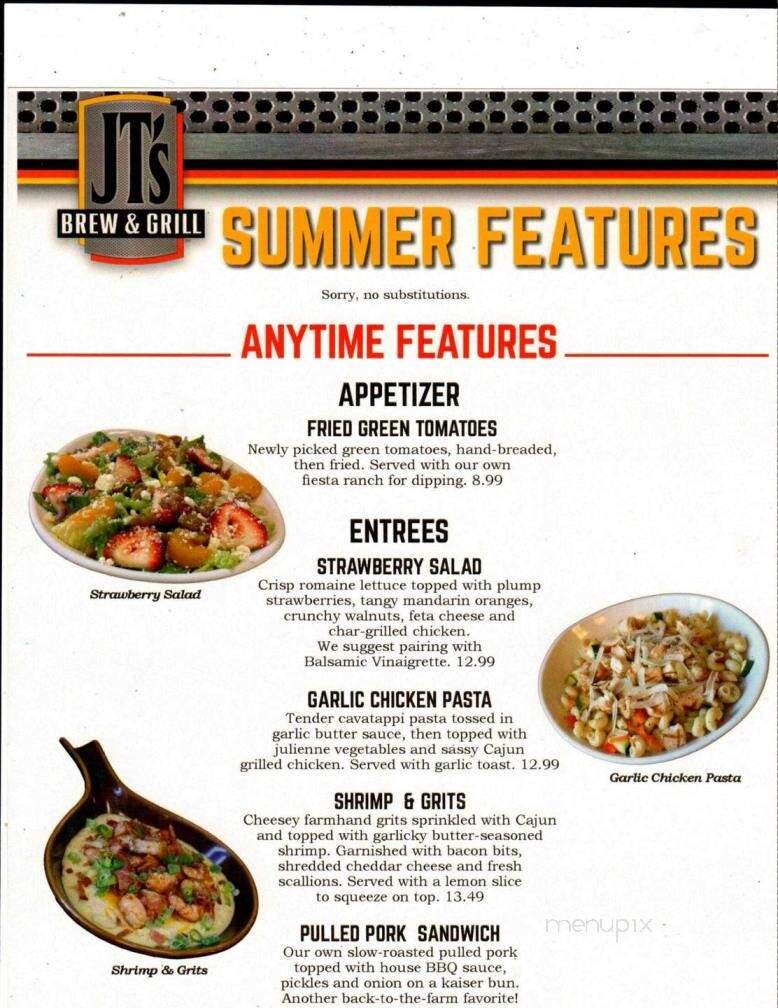 JTs brew and grill - Greenville, OH menu_pic