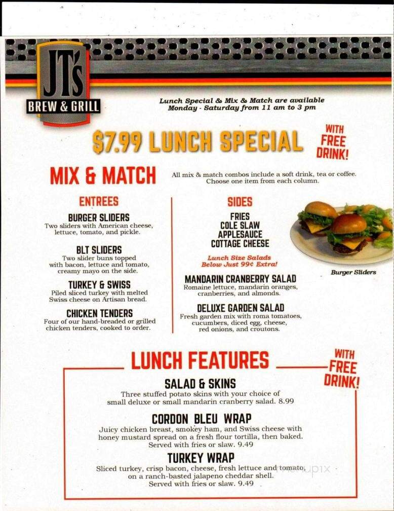 JTs brew and grill - Greenville, OH menu_pic