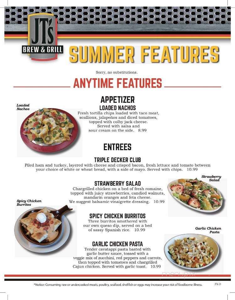 JTs brew and grill - Greenville, OH menu_pic