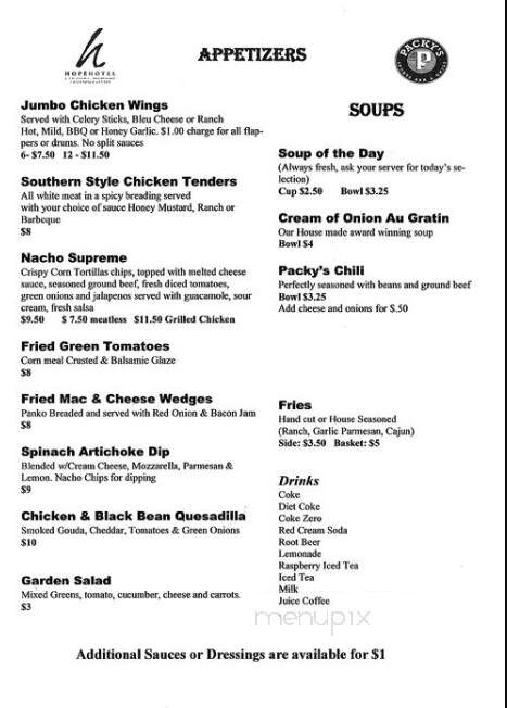 Packy's Sports Bar & Grill - Wright-Patterson AFB, OH menu_pic