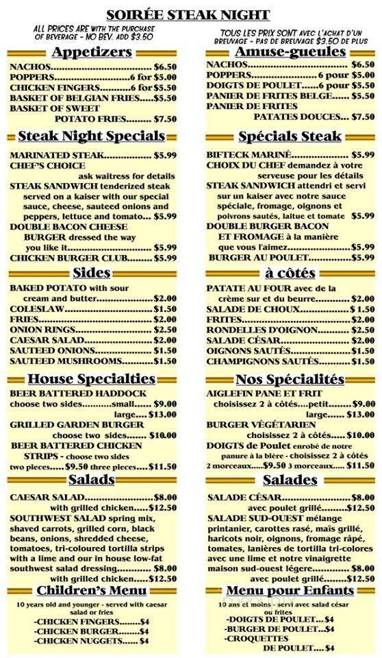 Golden Lion Pub - Lennoxville, QC menu_pic