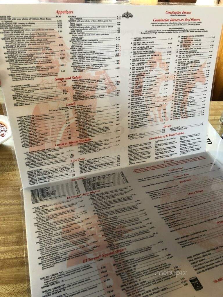 El Torero Mexican Restaurant - Chamblee, GA menu_pic