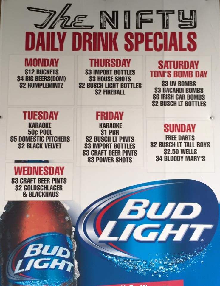 Nifty Bar & Grill - Omaha, NE menu_pic