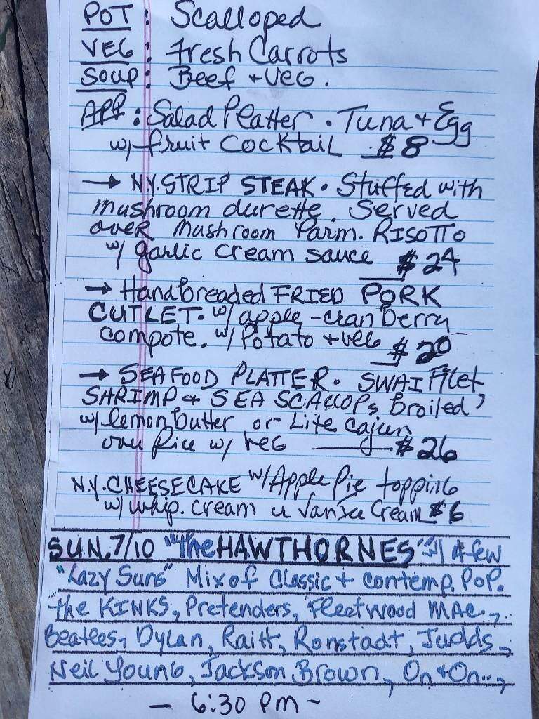 Stony Creek Inn & Rest - Stony Creek, NY menu_pic