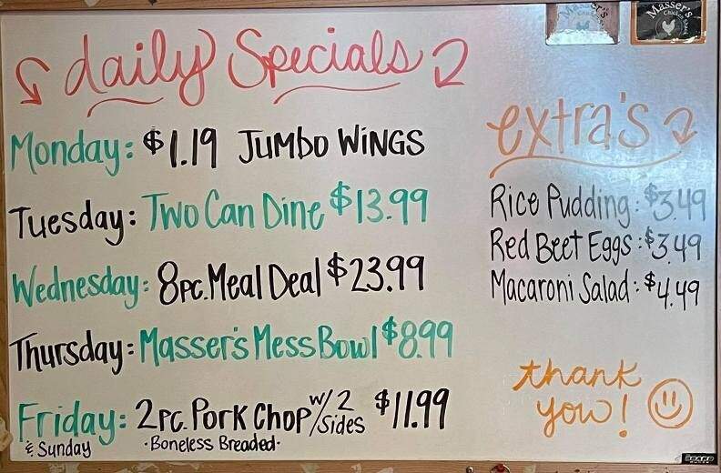 Masser's Country Fried Chicken - Paxinos, PA menu_pic