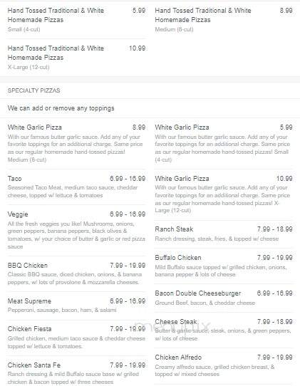 Mel's Pizzeria - Kittanning, PA menu_pic