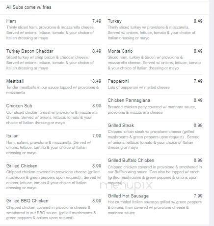 Mel's Pizzeria - Kittanning, PA menu_pic