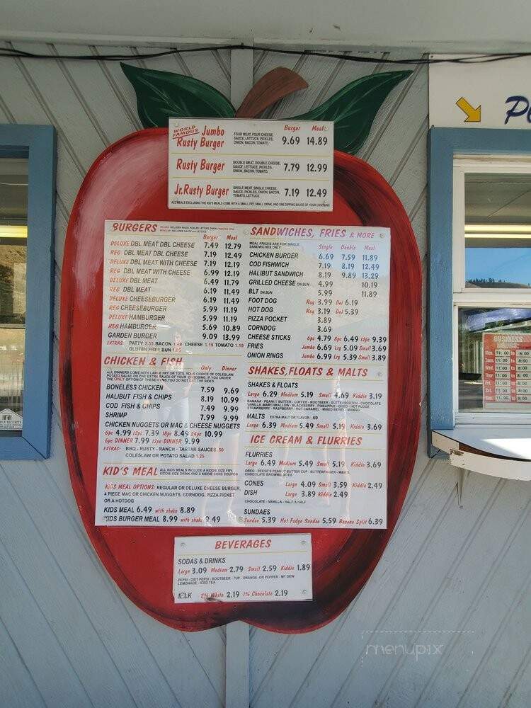 Rusty's Drive In - Cashmere, WA menu_pic