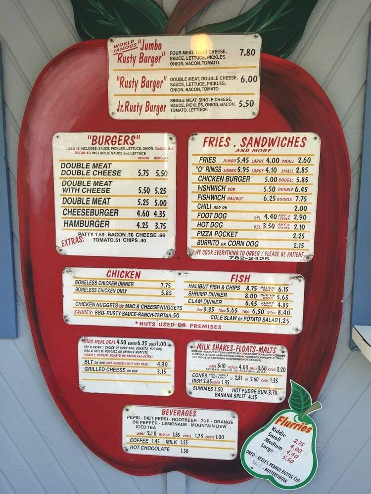 Rusty's Drive In - Cashmere, WA menu_pic