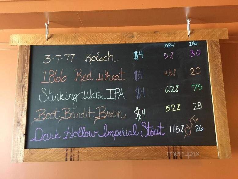 Ruby Valley Brew - Sheridan, MT menu_pic